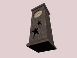 handmade wooden clock 3D मॉडल