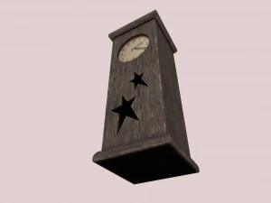 handmade wooden clock 3D Model