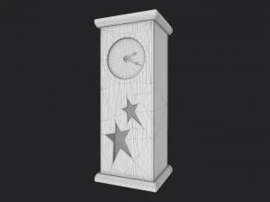 handmade wooden clock 3D Model