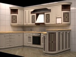 주방 클래식 3D 모델