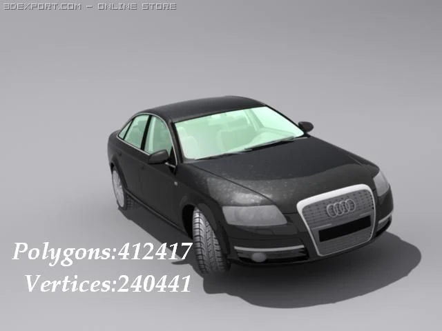audi a6   medium poly 3D Model .c4d .max .obj .3ds .fbx .stl .blend 