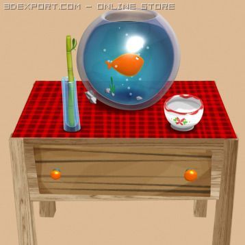 cartoon aquarium 3D Модель .c4d .max .obj .3ds .fbx .stl .blend 