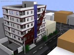 アパート 3Dモデル