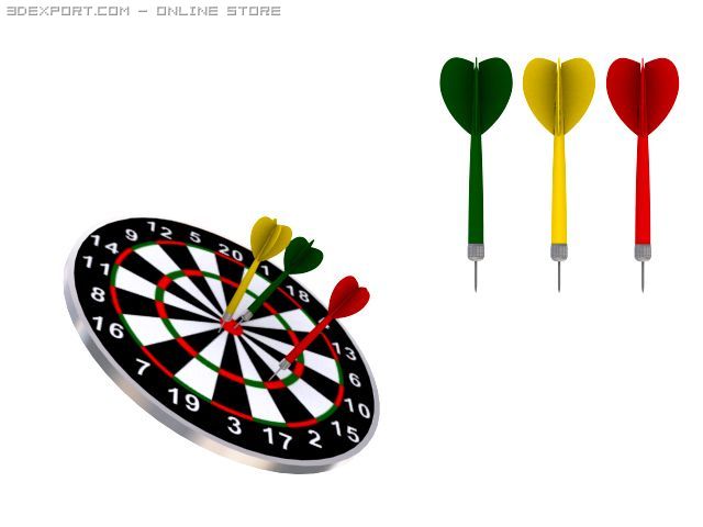 dart board 3D-Modell .c4d .max .obj .3ds .fbx .stl .blend 