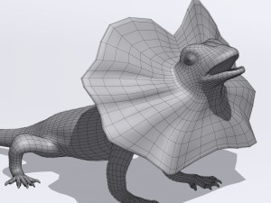 frill necked lizard Model 3D