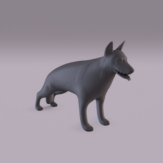 german shepherd 3D-printmodel .c4d .max .obj .3ds .fbx .stl .blend 