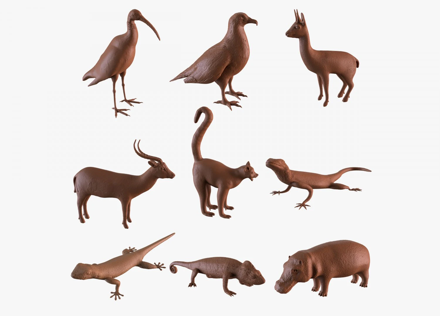 African animals bundle 3D Print Model .c4d .max .obj .3ds .fbx .stl .blend 
