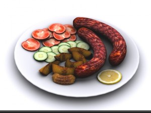 grilled sausage 3D Model