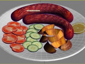 grilled sausage 3D Model