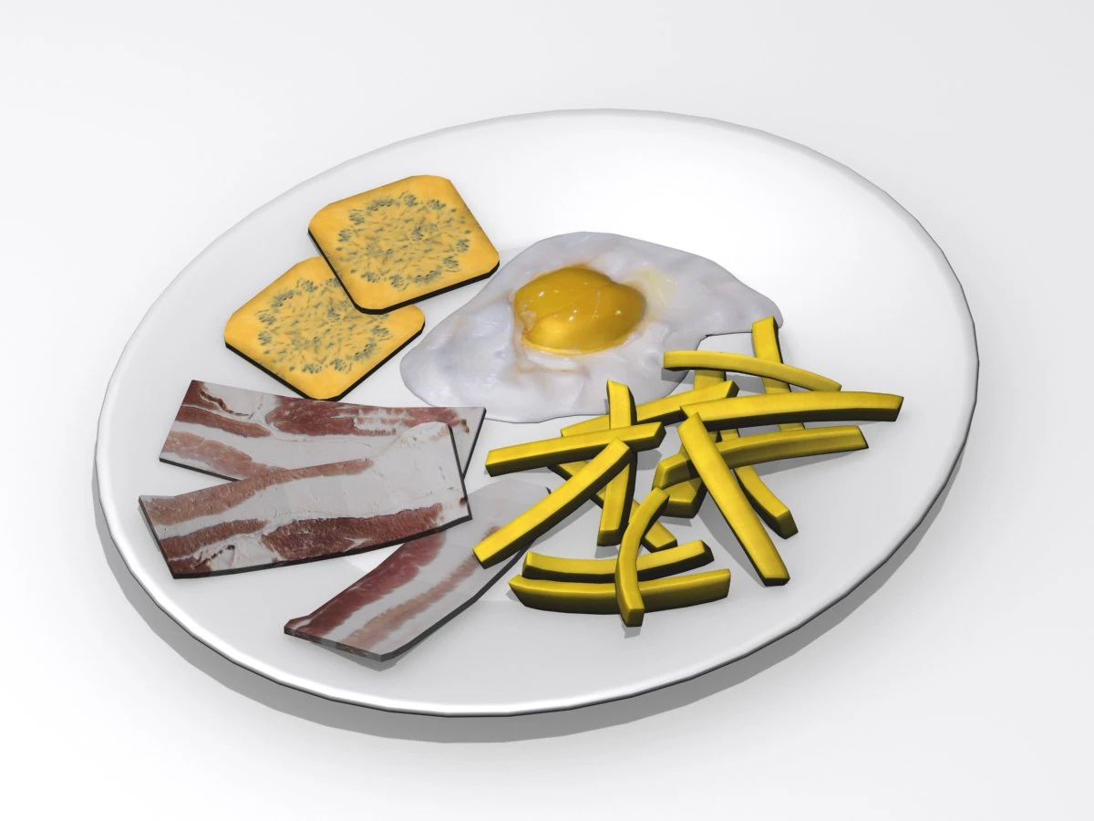 breakfast 3D Model .c4d .max .obj .3ds .fbx .stl .blend