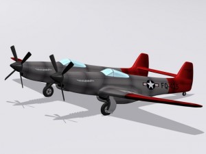 north american f82 twin mustang 3D Model