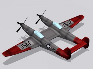 north american f82 twin mustang 3D Model
