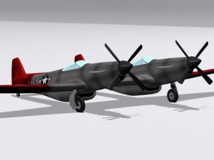 north american f82 twin mustang 3D Model
