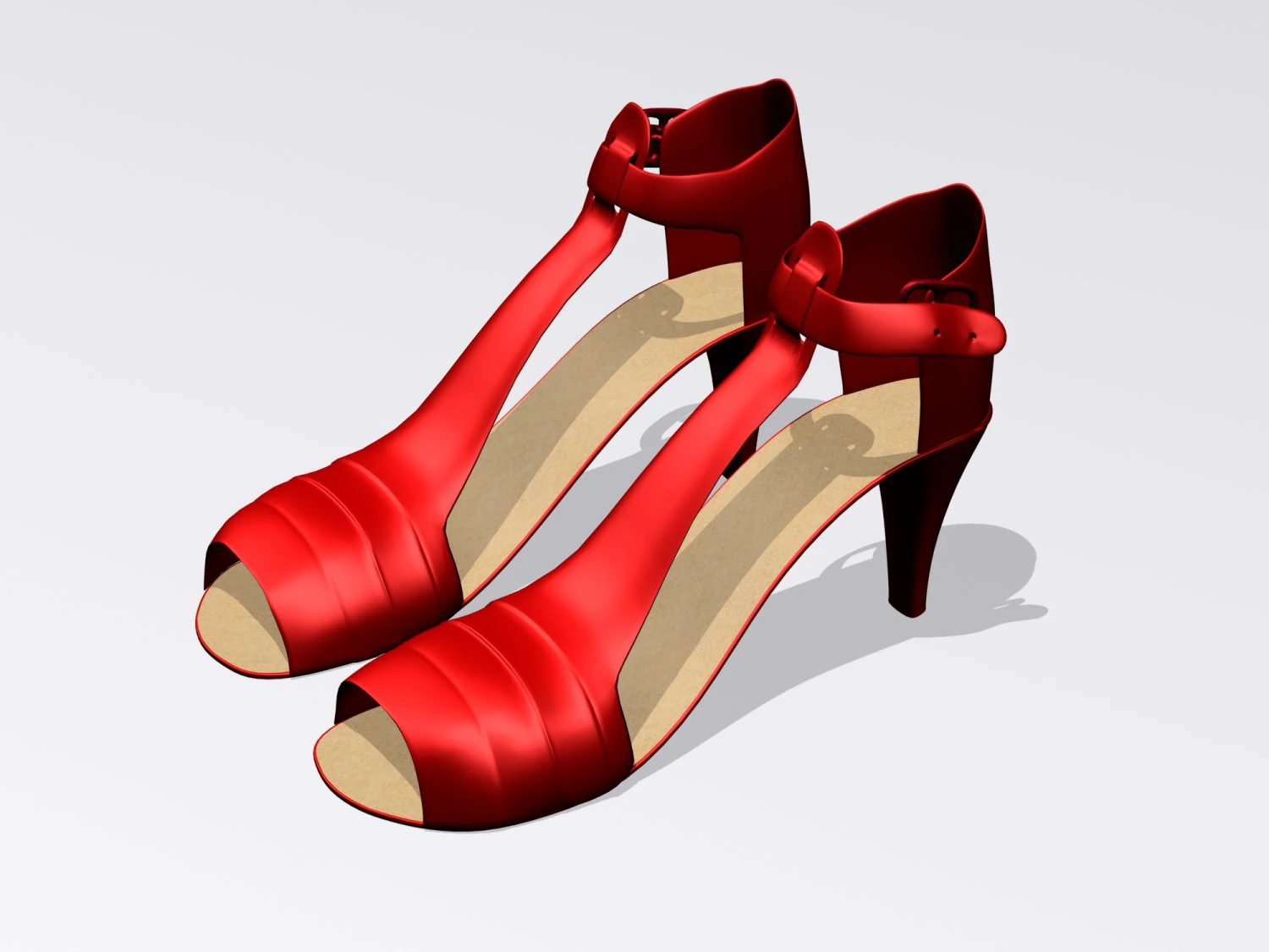 red shoes 3D Model .c4d .max .obj .3ds .fbx .stl .blend 
