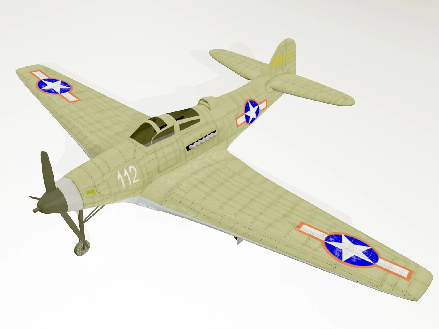 bell p39 airacobra 3D Model .c4d .max .obj .3ds .fbx .stl .blend 