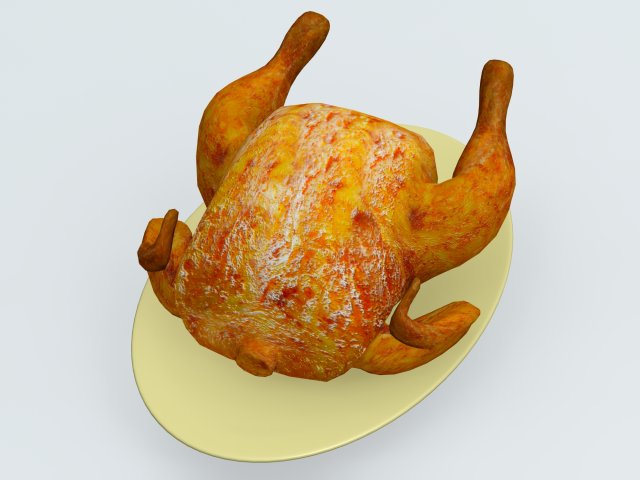 roasted turkey 3D Model .c4d .max .obj .3ds .fbx .stl .blend 