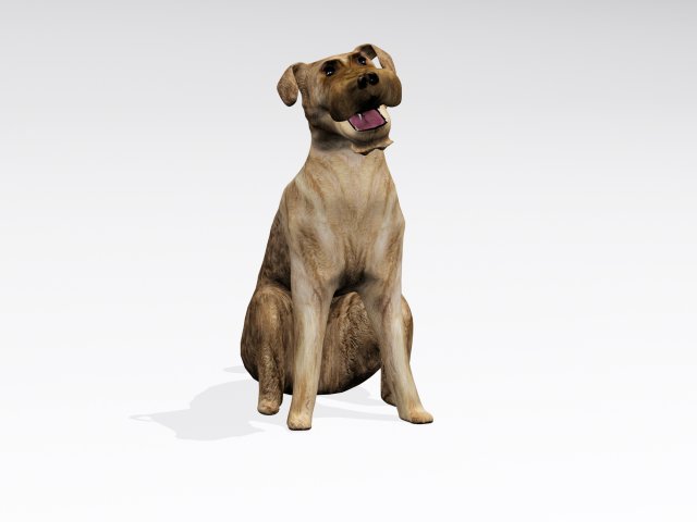sitting dog 3D Model .c4d .max .obj .3ds .fbx .stl .blend 