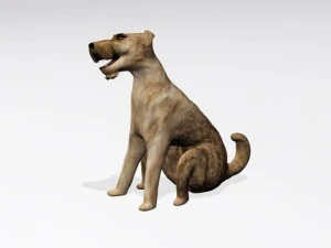 sitting dog 3D Model