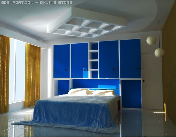 bed rooum Model 3D .c4d .max .obj .3ds .fbx .stl .blend 