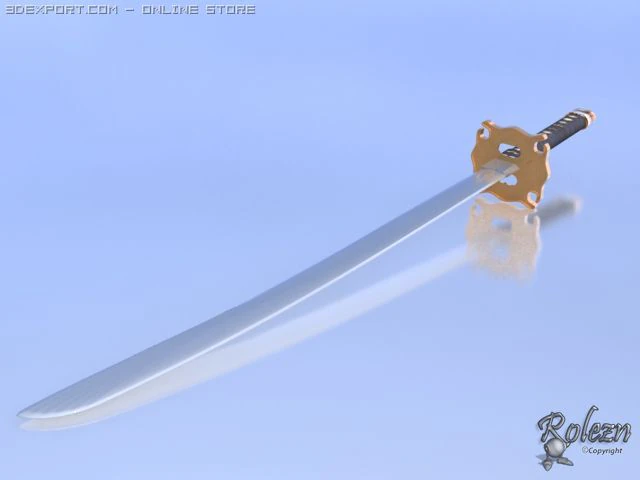 katana samurai sword 3D Model .c4d .max .obj .3ds .fbx .stl .blend