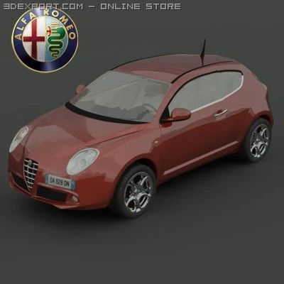 alfaromeo mito 2008 3D Model .c4d .max .obj .3ds .fbx .stl .blend 