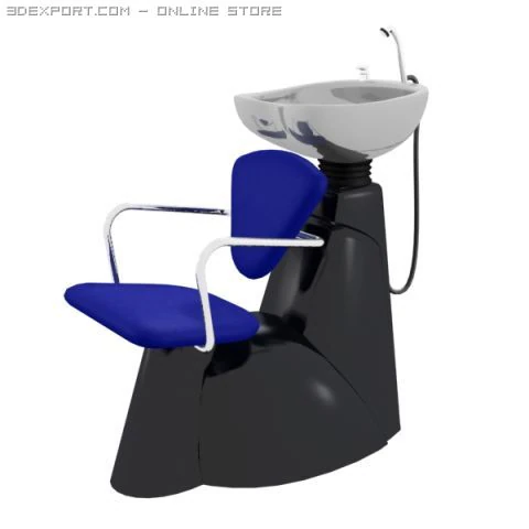 hair wash chair 3D Model .c4d .max .obj .3ds .fbx .stl .blend 