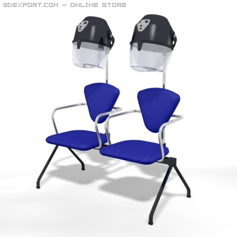 hair dryer chair Model 3D .c4d .max .obj .3ds .fbx .stl .blend 