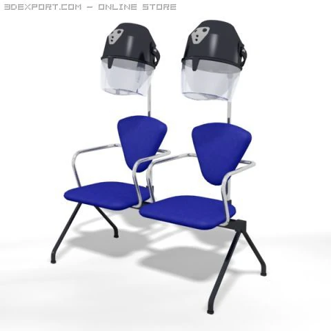 hair dryer chair 3D Model .c4d .max .obj .3ds .fbx .stl .blend 