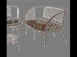 rattan furniture 3D मॉडल