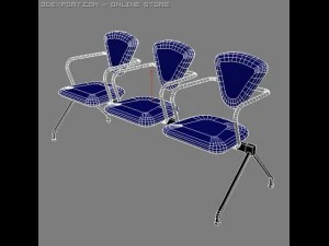 waiting room 3 seater 3D Model