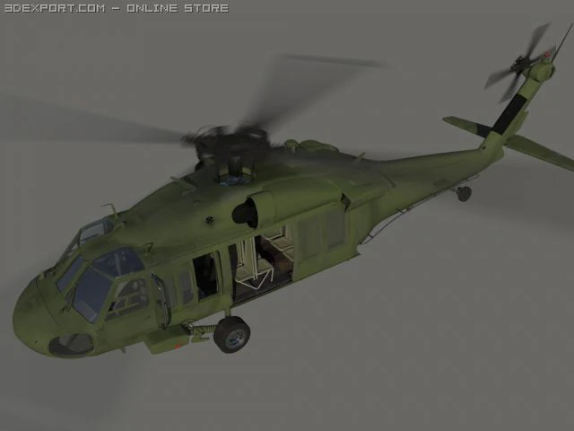 black hawk uh60a 3D Model .c4d .max .obj .3ds .fbx .stl .blend 