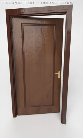 door wood Modelo 3D .c4d .max .obj .3ds .fbx .stl .blend 