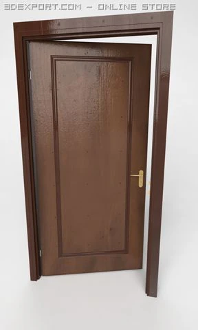 door wood 3D Model .c4d .max .obj .3ds .fbx .stl .blend 