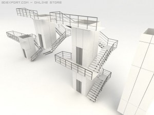 stair steel 3D Model