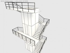 stair steel 3D Model