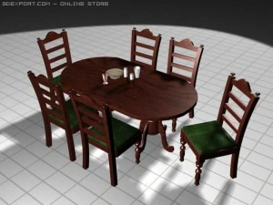 table &agrave; manger Modèle 3D