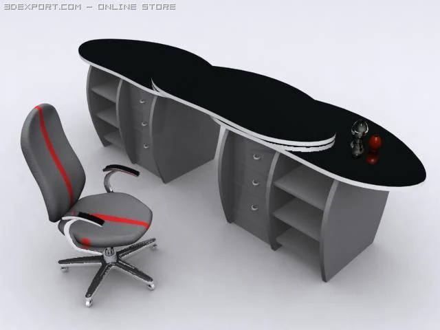 computer table 3D Model .c4d .max .obj .3ds .fbx .stl .blend 
