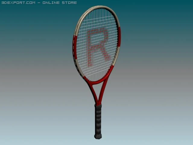 tennis racket 3D Model .c4d .max .obj .3ds .fbx .stl .blend