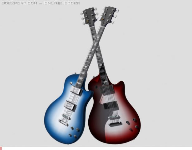 geetar 3D Модель .c4d .max .obj .3ds .fbx .stl .blend 