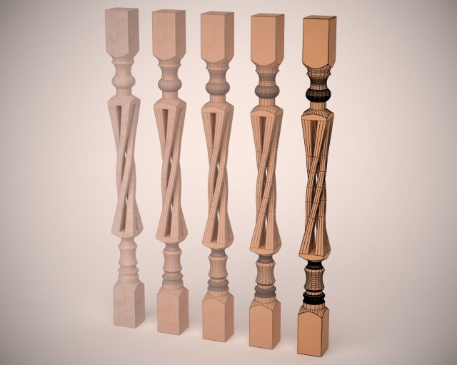 baluster Model 3D .c4d .max .obj .3ds .fbx .stl .blend 
