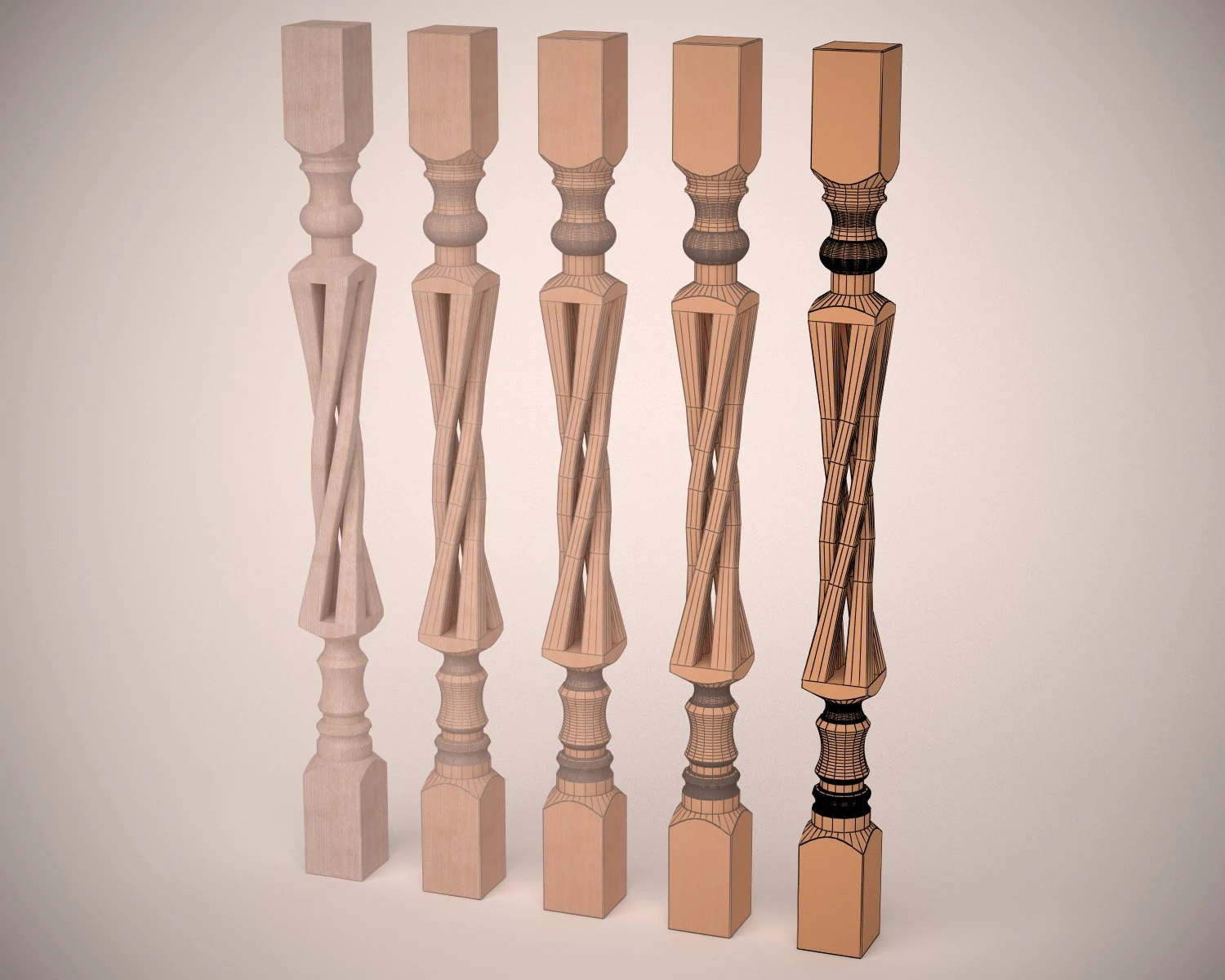 baluster 3D Model .c4d .max .obj .3ds .fbx .stl .blend 