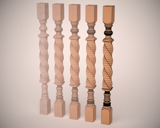 baluster 3D Model .c4d .max .obj .3ds .fbx .stl .blend 