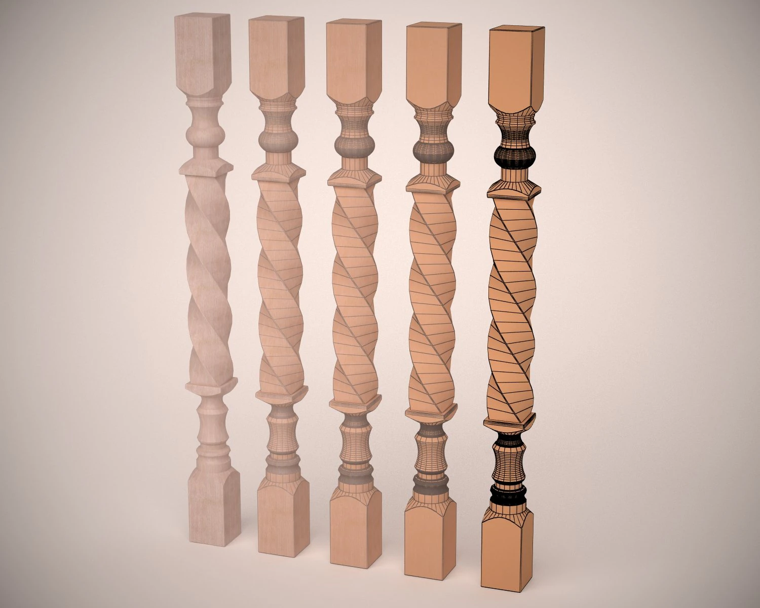 baluster 3D Model .c4d .max .obj .3ds .fbx .stl .blend 