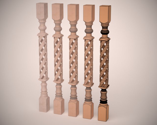 baluster 3D Model .c4d .max .obj .3ds .fbx .stl .blend 