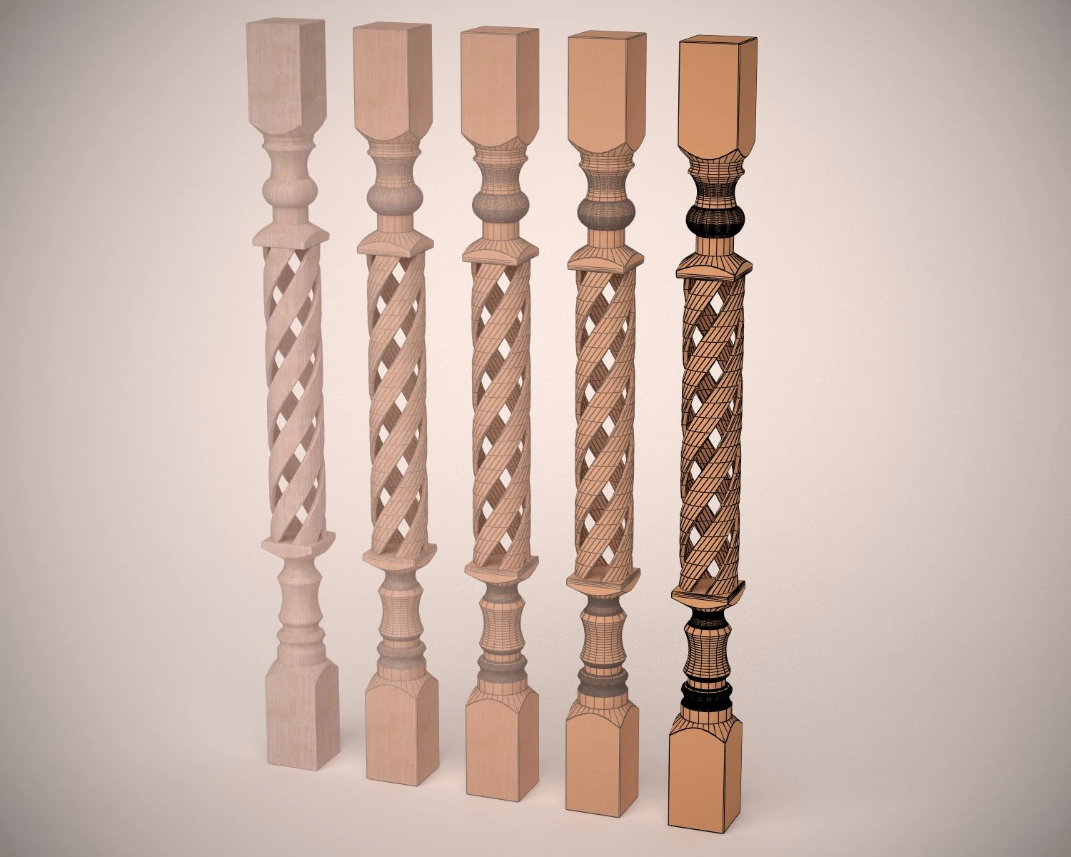 baluster 3D Model .c4d .max .obj .3ds .fbx .stl .blend