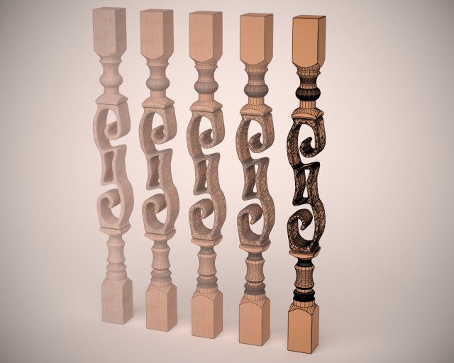 baluster 3D Model .c4d .max .obj .3ds .fbx .stl .blend