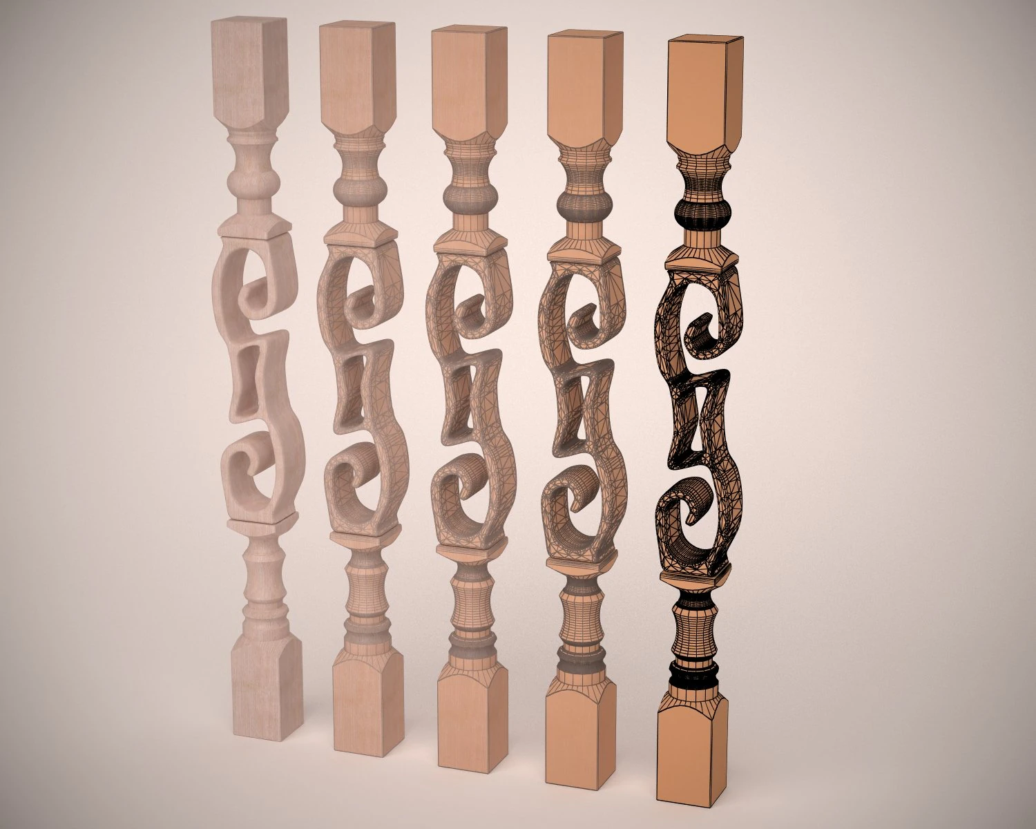 baluster 3D Model .c4d .max .obj .3ds .fbx .stl .blend 