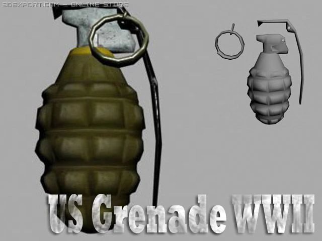 us grenade 3D Model .c4d .max .obj .3ds .fbx .stl .blend
