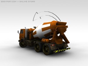 concrete truck kamaz 3D मॉडल