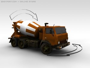 concrete truck kamaz 3D मॉडल